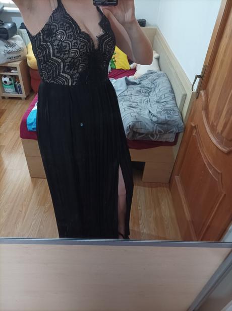 Čierne skladane šaty l, l