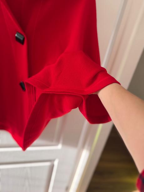 Červené pončo rosanna pellegrini extra jemná vlna,