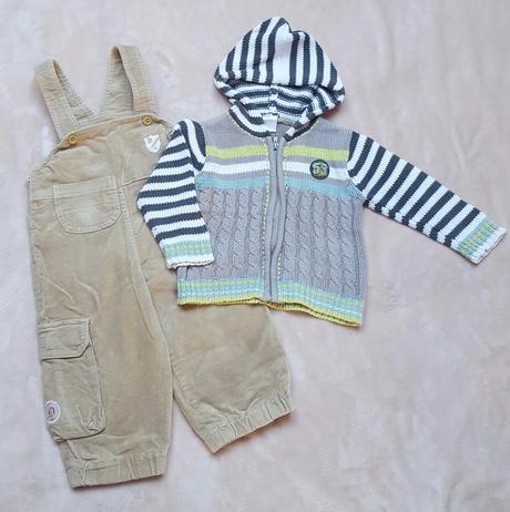 Svetrík na zips a nohavice na traky, 86