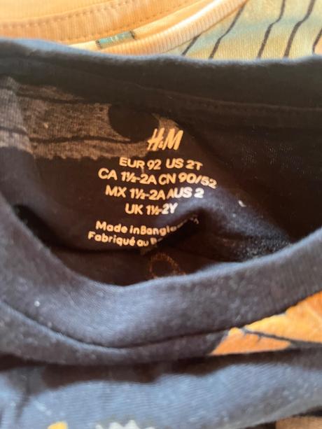 Balík tričiek h&m, next a pepco, 86–98