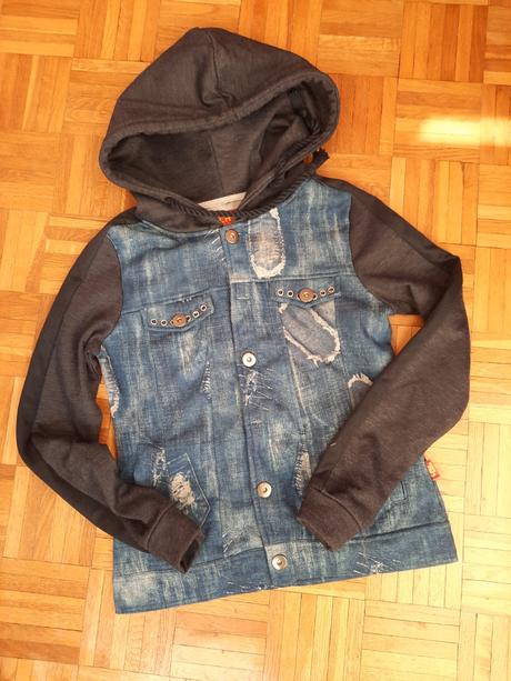 Zateplená dievčenská mikino-bunda s kapucňou, xs