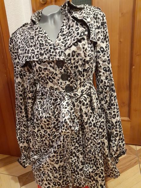 Krásny leopardí trenčkot, new look,46