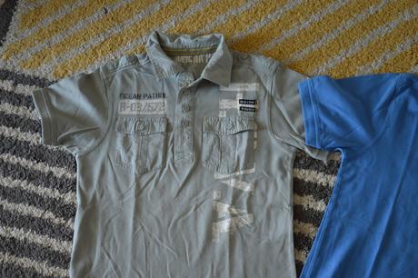 Sivé tričko s golierom 146/152, c&a,146