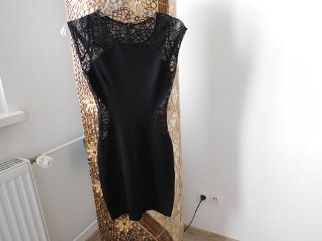Šaty na párty xs, pružné v kombinácii s čipkou, xs