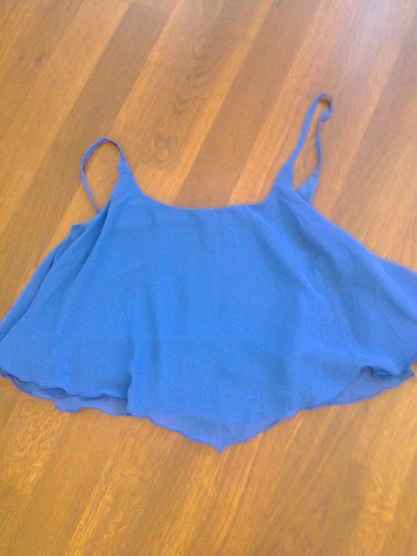 Kráľovsky modrý crop top s/m, tally weijl,s