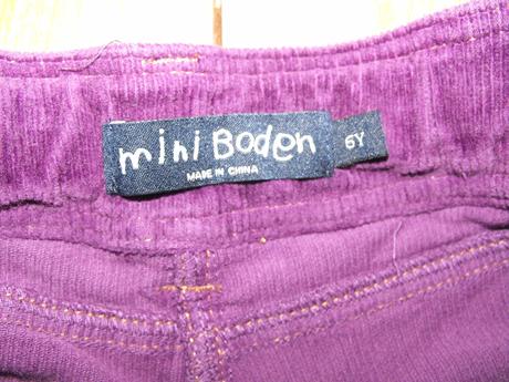 Fialové menčestrové šortky, mini boden,116