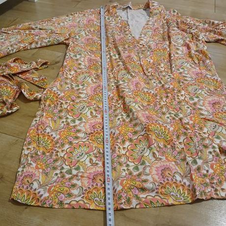 Farebný kvietkovaný midi župan, tchibo,44