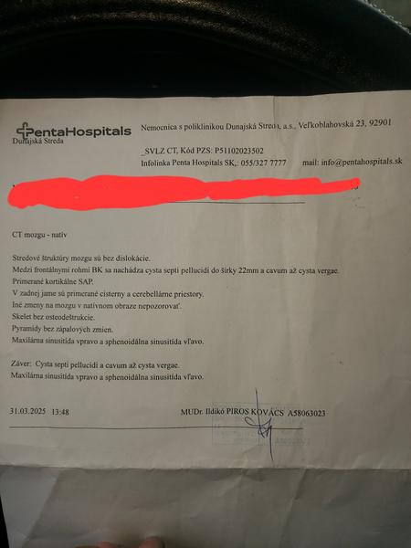 CT nález - rastúca cysta u syna