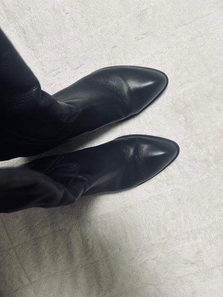 Kožené čižmy nad kolená zn. eva minge, 40