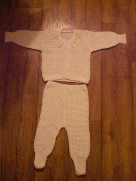 Pletený svetrík a polodupačky veľ. 80 top stav, 74