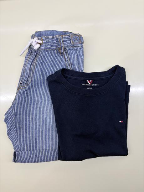 Šortky lindex + tričko tommy hilfiger, 110