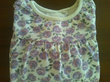 Biele tričko s potlačou ružičiek,v.3-4r.98/104, george,98