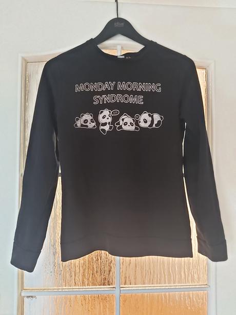 Čierna mikina s pandami., s