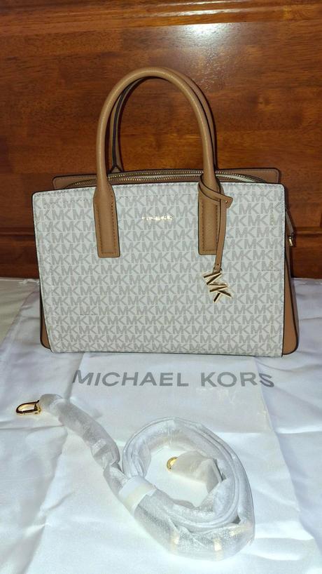 Bielo hnedá kabelka michael kors, michael kors