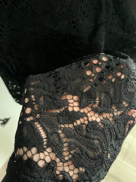 Čierne šaty s krajkou, h&m,m