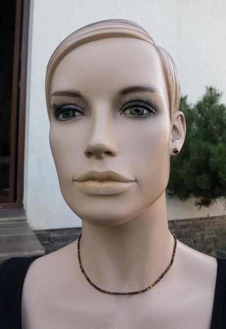 Náhrdelník s náušnicami, tigrie oko, oceľ 316 l, 