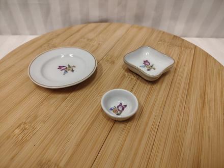 Vintage mini porcelán pre bábiky tulipán 3 ks 70.r, 