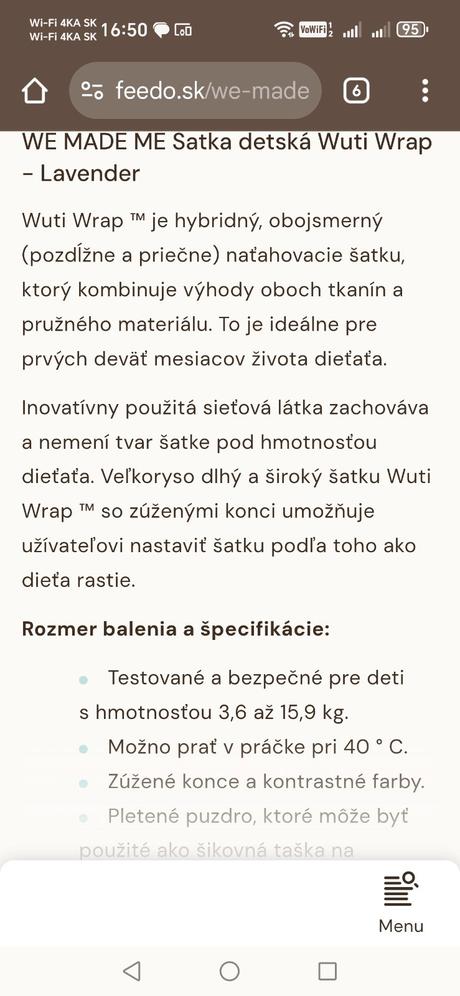 We made me stretchy wrap levander, we made me