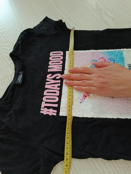 Čierne tričko s jednorožcom, takko,146