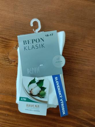 Biele detské ponožky bepon č.16/17, 17