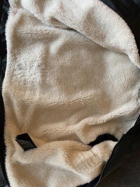 Vyteplena koženkova bunda pre fešaka, h&m,134