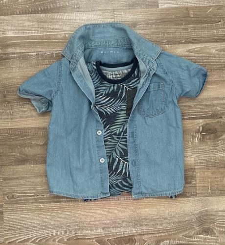 Chlapčenska riflova košela+tričko, 86–98