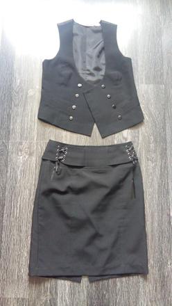 Predám dámsku sukňu a vestičku veľ. 36, s