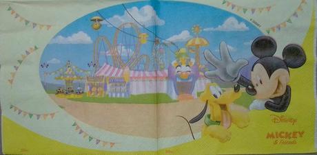 Servítka mickey a pluto v lunaparku 4ks (s348),