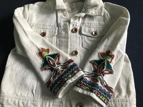 Džínová bundička s výšivkou, zara,116