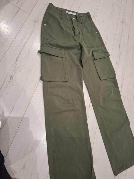 Nohavice bershka cargo streight (top stav), bershka,32