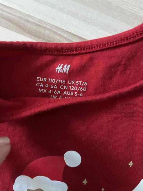 Veľ. 110/116 zn. h&m krásne vianočné tričko, h&m,110
