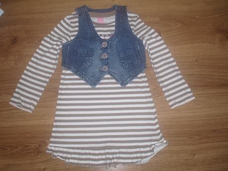 Dievčenská tunika + riflová vestička, dopodopo,104