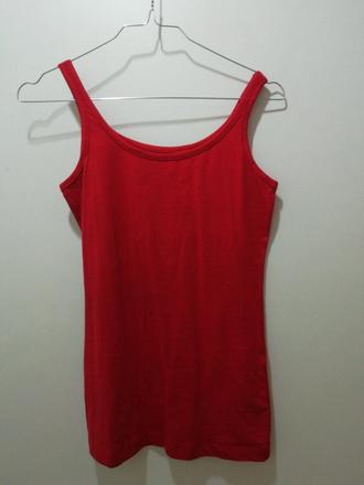 Červené bavlnené tielko basic, xs