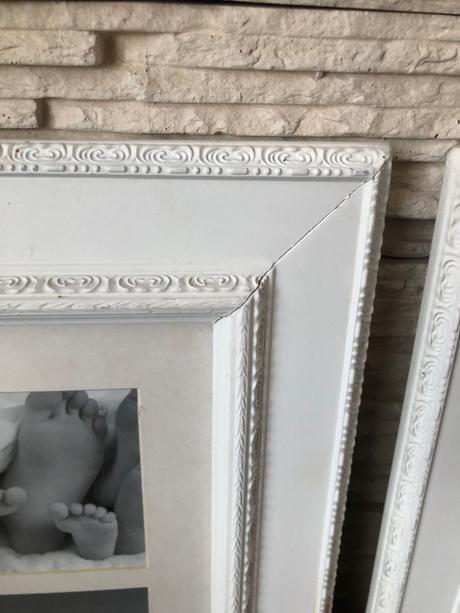 Biely zdobený provance veľký rám na fotky 2ks, 