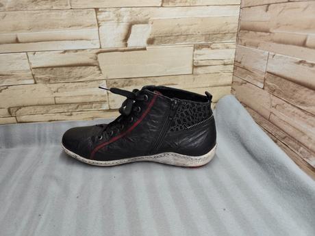 Rieker - remonte 38 - dámske kožené čierne topánky, rieker,38