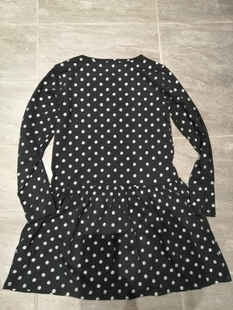 Bavlna šaty tchibo v146-152,strieborné bodky, tchibo,146