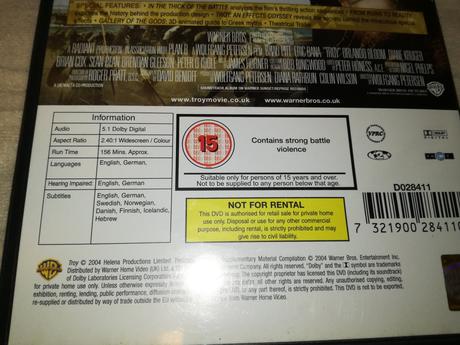 Dvd troy - widescreen edition sp20,