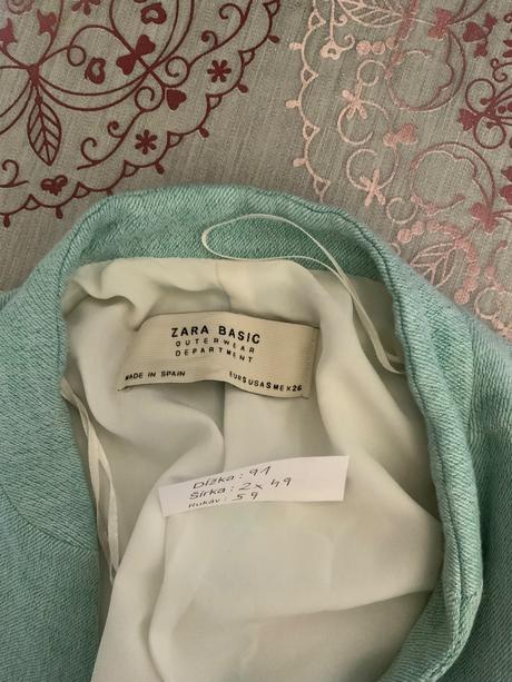 Zara mint mentolové sako na gombik, zara,s