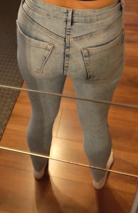 Modré rifle s vysokým pásom, mango,34