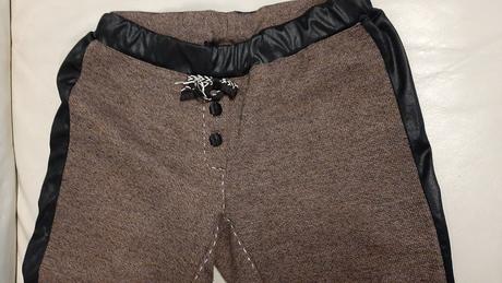 Dievčenské elegantné legíny kombinácia s kožou, mirau,146