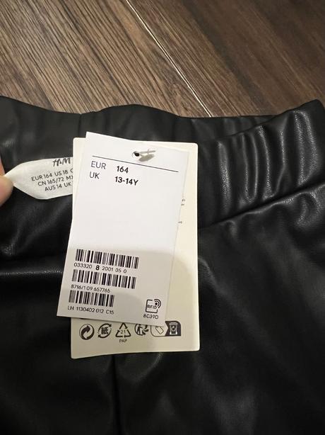 Nové koženkové nohavice h&m, h&m,164 / s / xs