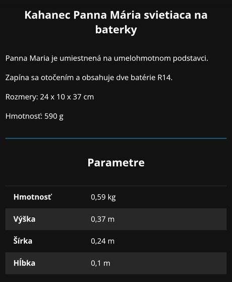 Kahanec panna mária svietiaca na baterky,