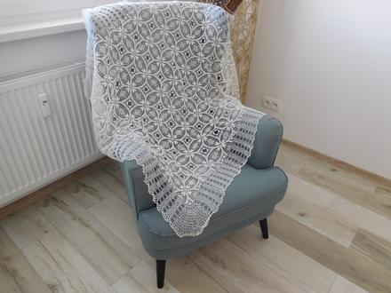 Obrus háčkovaný biely veľký, 