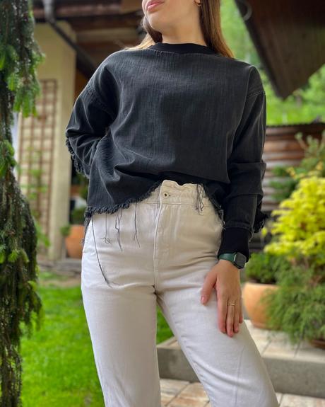 Zara rifľová mikina, zara,s