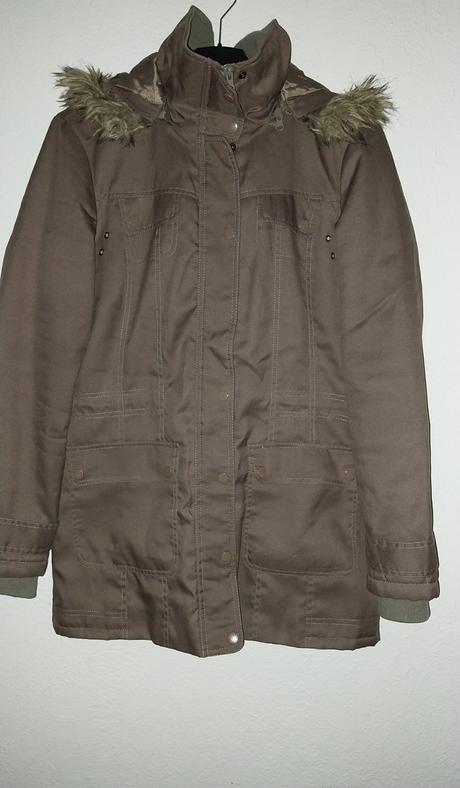 Hnedá dámska/dievčenská bunda - párka s kapucňou, 38