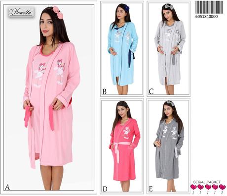 Materský komplet župan s nočnou košeľou bavlnená, vienetta secret,l - xxxl