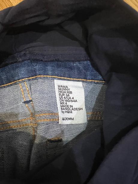 Tehotenské rifle h&m, h&m,xs