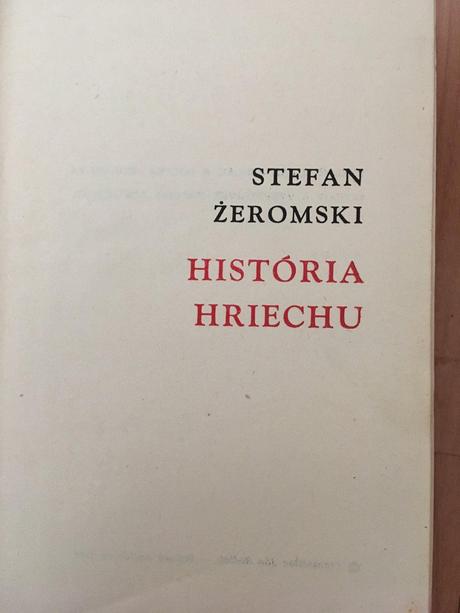 Kniha história hriechu - stefan žeromski, 