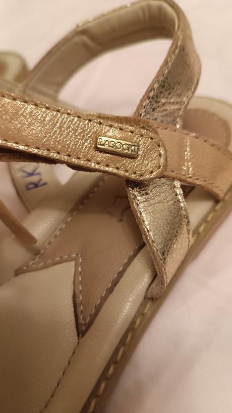 Dievčenské zlaté kožené sandále lasocki 34, lasocki,34