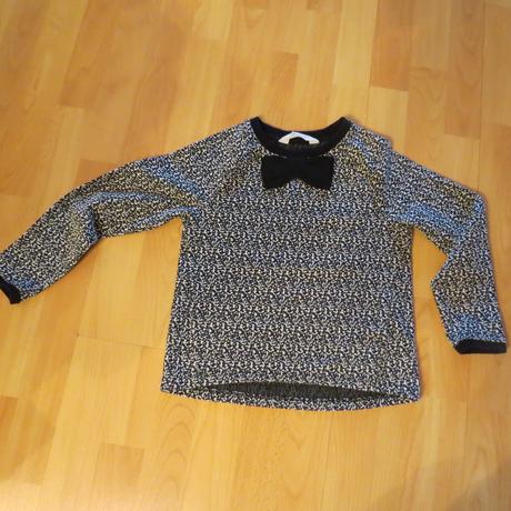 Pulóver čierno bielej farby s mašľou, h&m,122